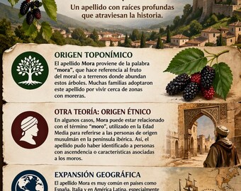 Mora Descarga digital personalizada con el significado y origen de tu nombre