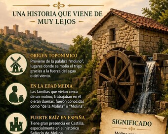 Molina Descarga digital personalizada con el significado y origen de tu nombre