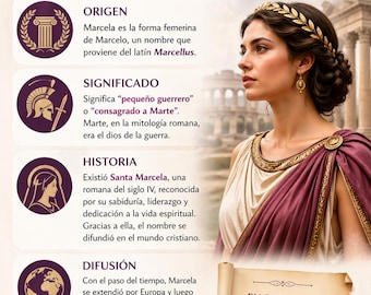 Marcela Descarga digital personalizada con el significado y origen de tu nombre