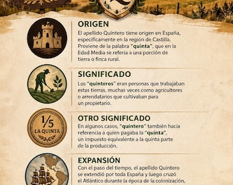 Quintero Descarga digital personalizada con el significado y origen de tu nombre