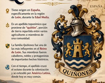 Quiñones Descarga digital personalizada con el significado y origen de tu nombre