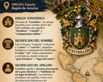 Castrillón Descarga digital personalizada con el significado y origen de tu nombre