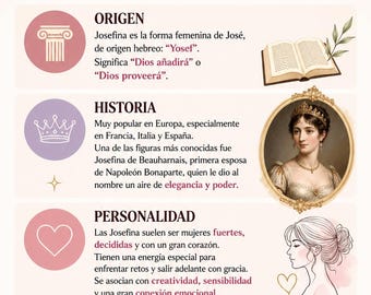 Josefina Descarga digital personalizada con el significado y origen de tu nombre