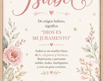 Descarga digital personalizada con el significado y origen de tu nombre