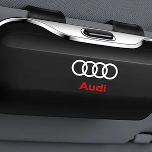 Audi Car Visor Glasses Holder Clip Box, Sunglasses Case Organizer Key Case Accessories