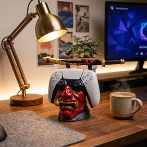 Warrior Devil Face-controllerstandaard, gotisch gaming-displayrek, pvc-houder