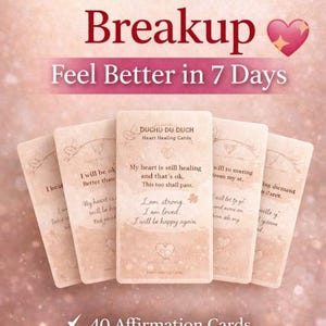 Breakup healing Cards Printable-Self love Affirmations for women, Move on after Breakup,Emotional Healing,Digital Download