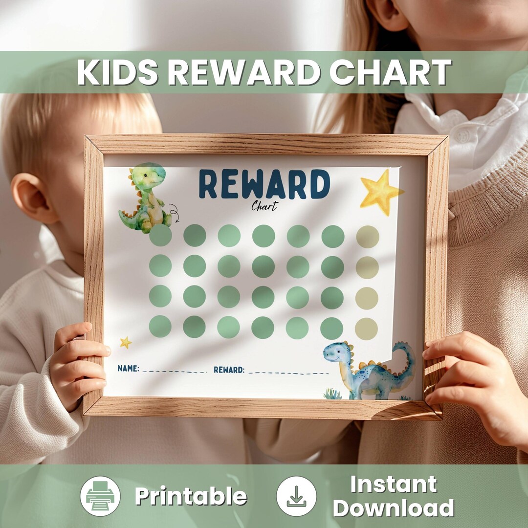 Dinosaur Reward Chart Printable, Kids Behavior Chart, Toddler Sticker ...