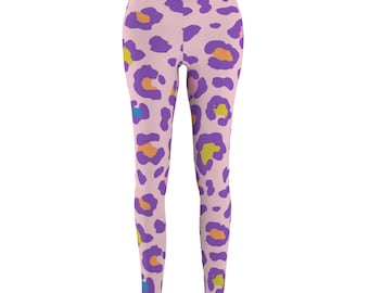Leggings para adultos con estampado de leopardo / Morado colorido