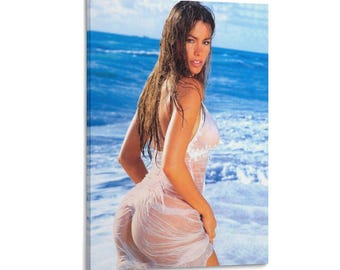 Sofia Vergara Beach Photo Canvas Print – Living Room Wall Decor Poster