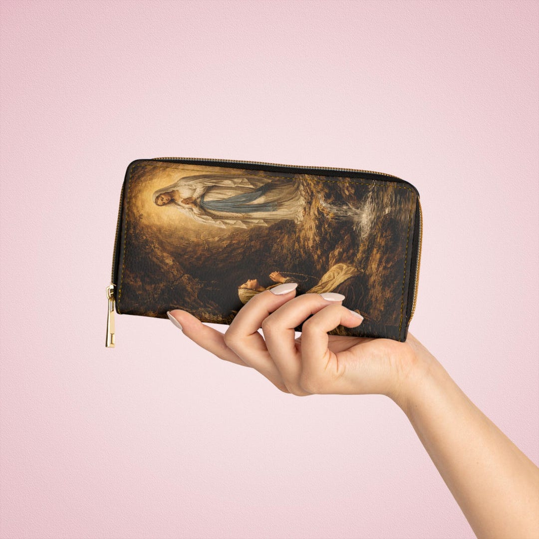 Virgin Mary Lourdes Apparition Zipper Wallet | Religious Icon Print ...