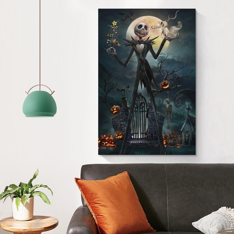 Jack Skellington Nightmare Halloween Canvas Print – Spooky Wall Art Poster image 6