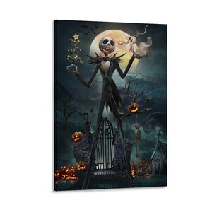 Jack Skellington Nightmare Halloween Canvas Print – Spooky Wall Art Poster image 4