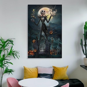 Jack Skellington Nightmare Halloween Canvas Print – Spooky Wall Art Poster image 8