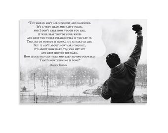 Rocky Balboa Motivational Quote Canvas Print: Winning Is Done Wall Art