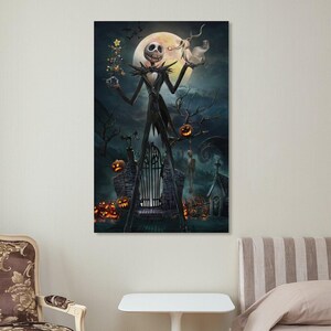 Jack Skellington Nightmare Halloween Canvas Print – Spooky Wall Art Poster image 9