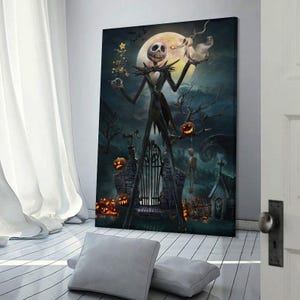Jack Skellington Nightmare Halloween Canvas Print – Spooky Wall Art Poster image 11