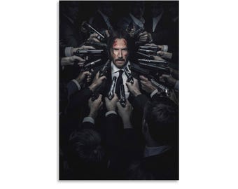 John Wick Chapter 2 Canvas Print – Keanu Reeves Movie Wall Art Poster