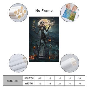 Jack Skellington Nightmare Halloween Canvas Print – Spooky Wall Art Poster image 2