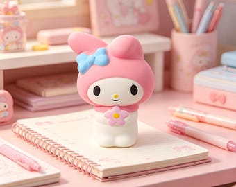 マイメロディ スクイーズ、柔らかいスクイーズストレスボール、サンリオ好きへのギフト、ゆっくり膨らむストレス解消おもちゃ、デスクデコレーション、不安解消用フィジェットトイ