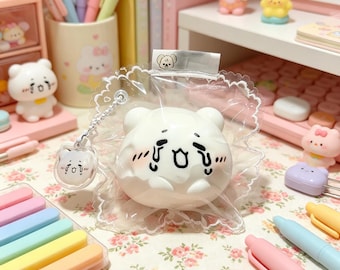 かわいい千川八咫うさぎのスクイーズトイ、柔らかいシリコン製スローライジングフィジェット、子供と大人向けのかわいいアニメストレスボール