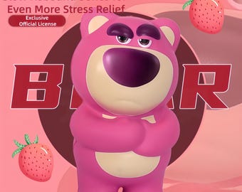 Urso de Pelúcia Lotso Huggin-Bear, Brinquedo Anti-Stress de Recuperação Lenta, Brinquedo de Apertar, Macio e com Retorno Lento ao Apertar, Brinquedo Anti-Ansiedade, Brinquedo de Mesa