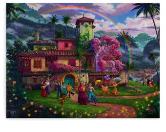 Encanto Casita Madrigal Canvas Art, Magical House Family Scene Wall Decor,Kids Room Nursery Art