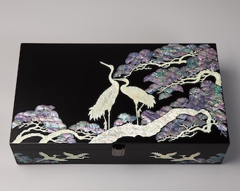 koreanische Perlmutt-Inlay-Sonnenbrillenhalter: Vogelbrillen-Organizer-Vitrine, Schmuckschatulle