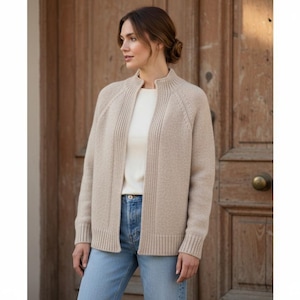 Cardigan oversize en tricot à motif Cardigan raglan en mohair épais et confortable PDF