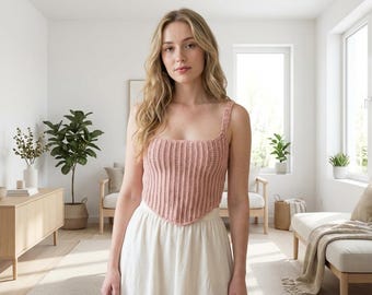 Haut corset au crochet, motif de haut d'été à lacets PDF pour débutants