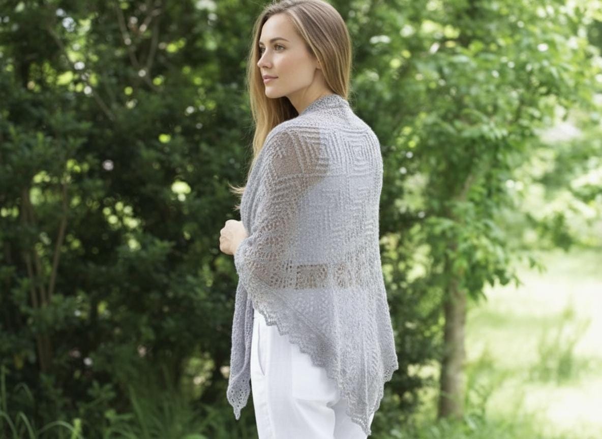 Lace Knit Shawl Pattern Triangle Shawl Elegant Wrap Lightweight PDF - Etsy