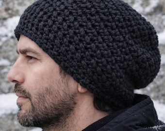 Patrón de gorro holgado de ganchillo en PDF, gorro grueso sin ala, fácil de usar, corte moderno.