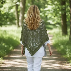 Spetsstickad sjalmönster Trekantsjal Elegant omlottsjal Lättvikt PDF