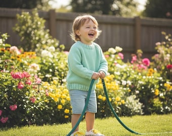 Patrón de suéter de punto para niños, fácil, raglán, cómodo, jersey infantil en PDF