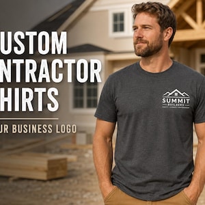 Custom Contractor Logo Shirt Personalized Construction Company Staff Uniform Tee Business Work Apparel