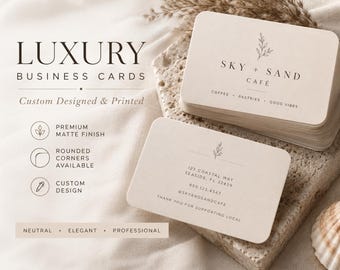 Luxury Business Cards Custom Business Card Design Premium Matte Business Cards Boutique Realtor Salon Branding