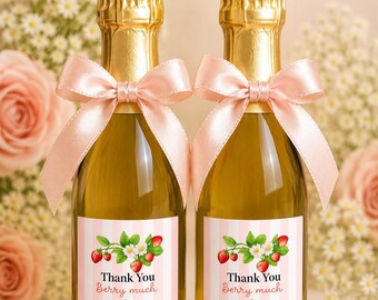 Berry Sweet Favor Labels Custom Bridal Shower Thank You Stickers Personalized  Strawberry Party Favor Stickers Baby Shower Gift Bag Labels