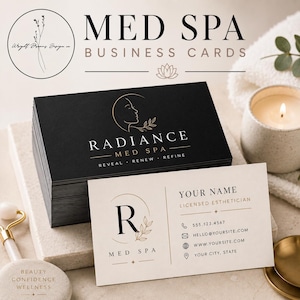Med Spa Card Medical Esthetician Business Branding Aesthetic Clinic Stationery Wellness Center Marketing Injector Calling Print Custom