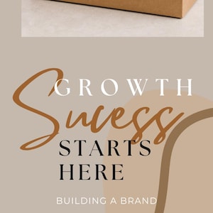 May include: A collage of images featuring the Luna & Co. Boutique logo, a round sign, a cardboard box, and a storefront window display. The text "Growth Starts Here" is also visible, along with a white tumbler with the Kate Smith Photography logo.