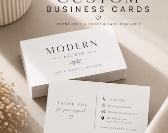 Cartes de visite minimalistes Cartes de visite beauté Cartes de visite artistique Lash Cartes de marque esthéticienne Cartes de visite recto verso