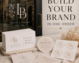 Custom Business Branding Bundle Logo Decal Business Cards Branding Labels Thank You Stickers Small Business Starter Kit