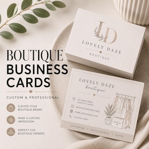 Custom Business Card Design Professional Networking Tool Boutique Card Branding Identity Fashion Businesscard Clothing Boutique Owner