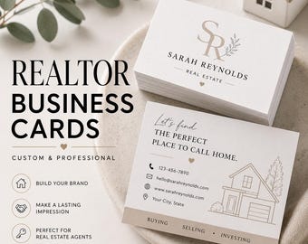 Realtor Business Cards for Real Estate Agents Custom Professional Business Cards for Realtors & Brokers