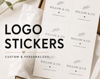 Custom Business Logo Stickers for Small Businesses Personalized Square Logo Labels for Packaging Products & Orders