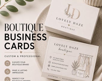 Boutique Business Cards for Small Businesses Custom Fashion Clothing & Retail Store Business Cards
