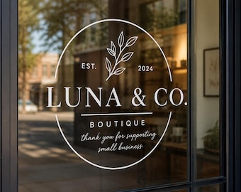 Custom Business Sticker Custom Logo Decal for Business Storefront Window Vinyl Branding Logo Decal