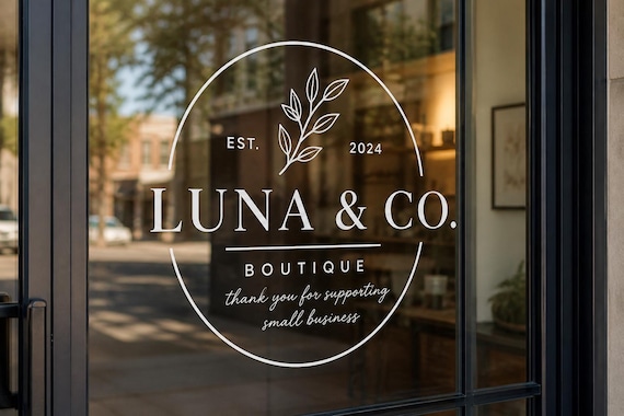 Custom Business Sticker Custom Logo Decal for Business Storefront Window Vinyl Branding Logo Decal