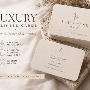 Custom Business Card Design Luxury Business Cards Personalized Matte Business Professional Branding Boutique Salon Realtor Marketing