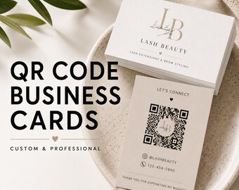 QR Code Business Cards for Small Businesses Custom Contact Cards with Social Media Website & Scan to Connect