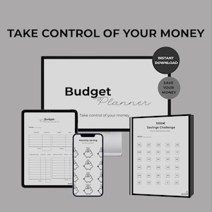 Agenda di bilancio stampabile: monitoraggio delle spese, organizzatore mensile dei soldi (download immediato)